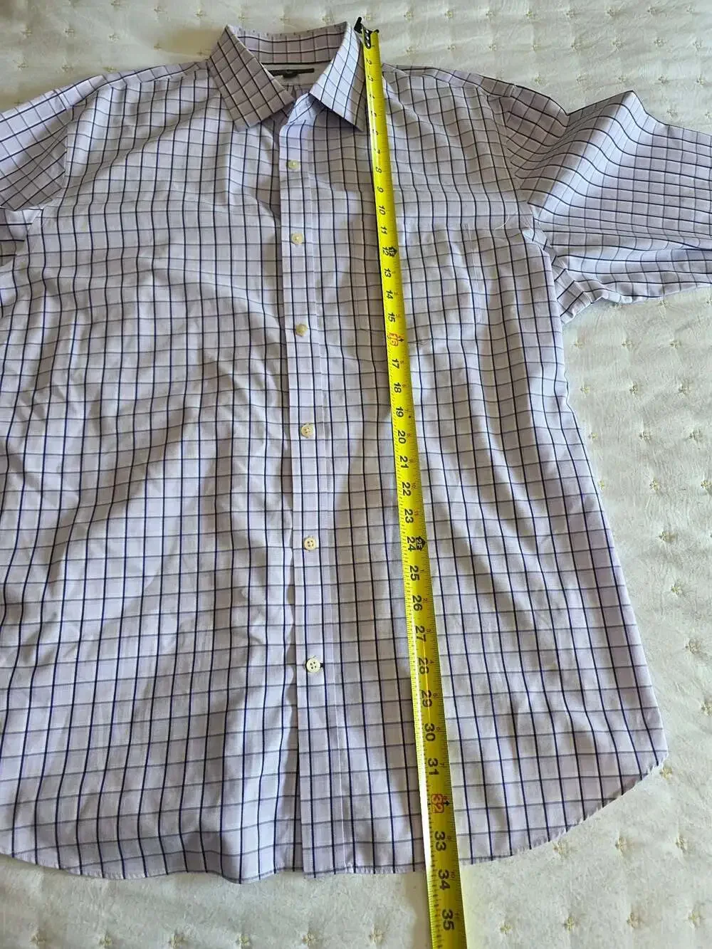 Banana‎ Republic Non-Iron Classic Fit Purple Plaid Dress Shirt Size XL